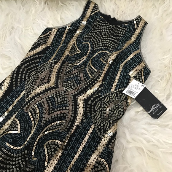 AIDAN MATTOX Metallic Sequined Clubwear Dress - Picture 6 of 9